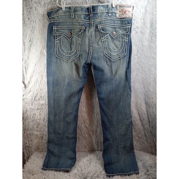 True Religion Ricky Jeans Mens 44 Relaxed Fit Stretch Stretch Straight Leg Denim - Picture 2 of 9